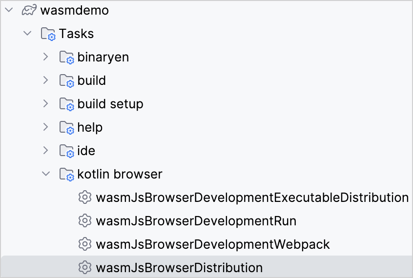 Run the Gradle task Run the Gradle task